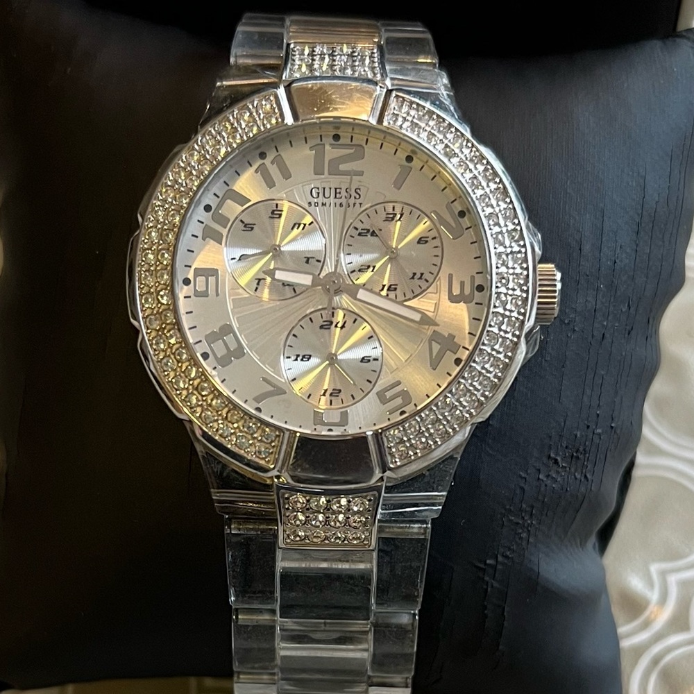 Used Woman’s Guess Watch with Clear Band
